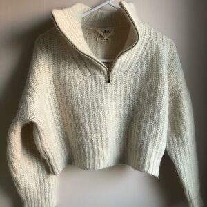 Ba&sh Cream Quater zip Sweater